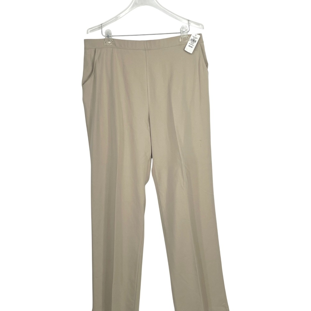 NWT L.L.Bean Womens Pants XL Tall Straight Leg Driftwood Tan Cotton Lycra 252079